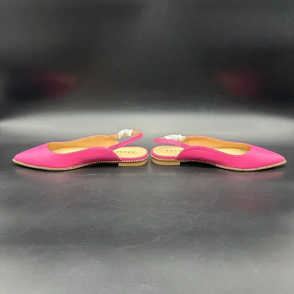 Coach Womens Petunia Pink Vae Leather Skimmer Flats Box Pointed Toe Size 6.5 - Picture 6 of 13